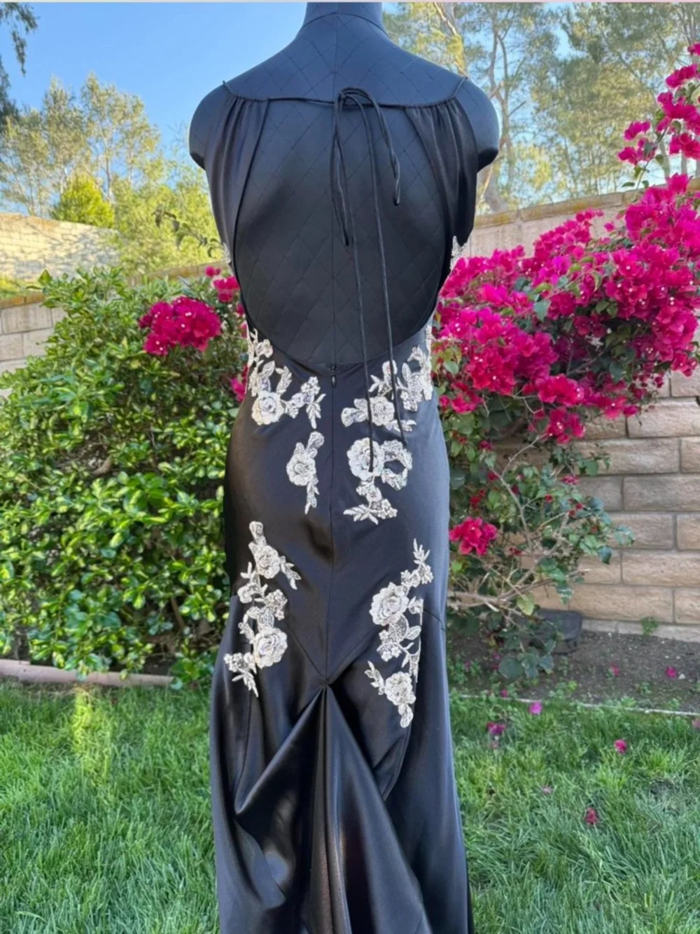 LAST CHANCE Vintage Y2K black and tan/gold fairycore embellished prom dress gown - Picture 4 of 6